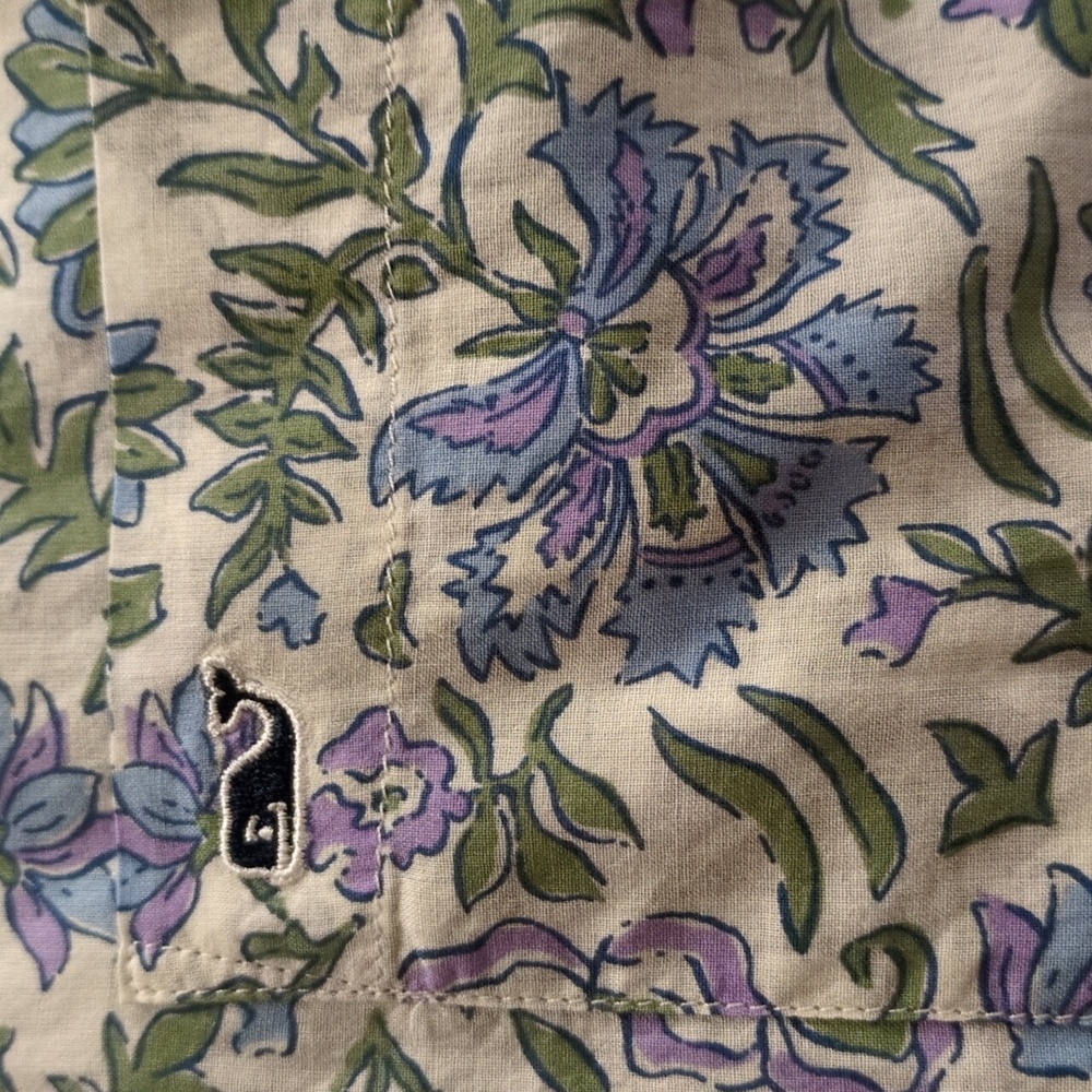 Vineyard Vines Cotton Floral Long Sleeve Top Size 16 - Picture 5 of 11
